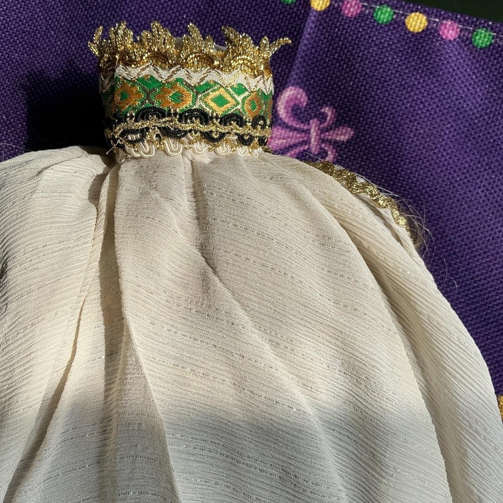 Majestic Vintage RUSSIAN FOLK DOLL Traditional Kokoshnik Costume  23" Tall - Picture 14 of 16